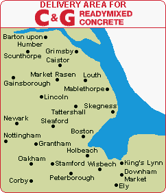 Delivery Area For C & G Readymixed Concrete